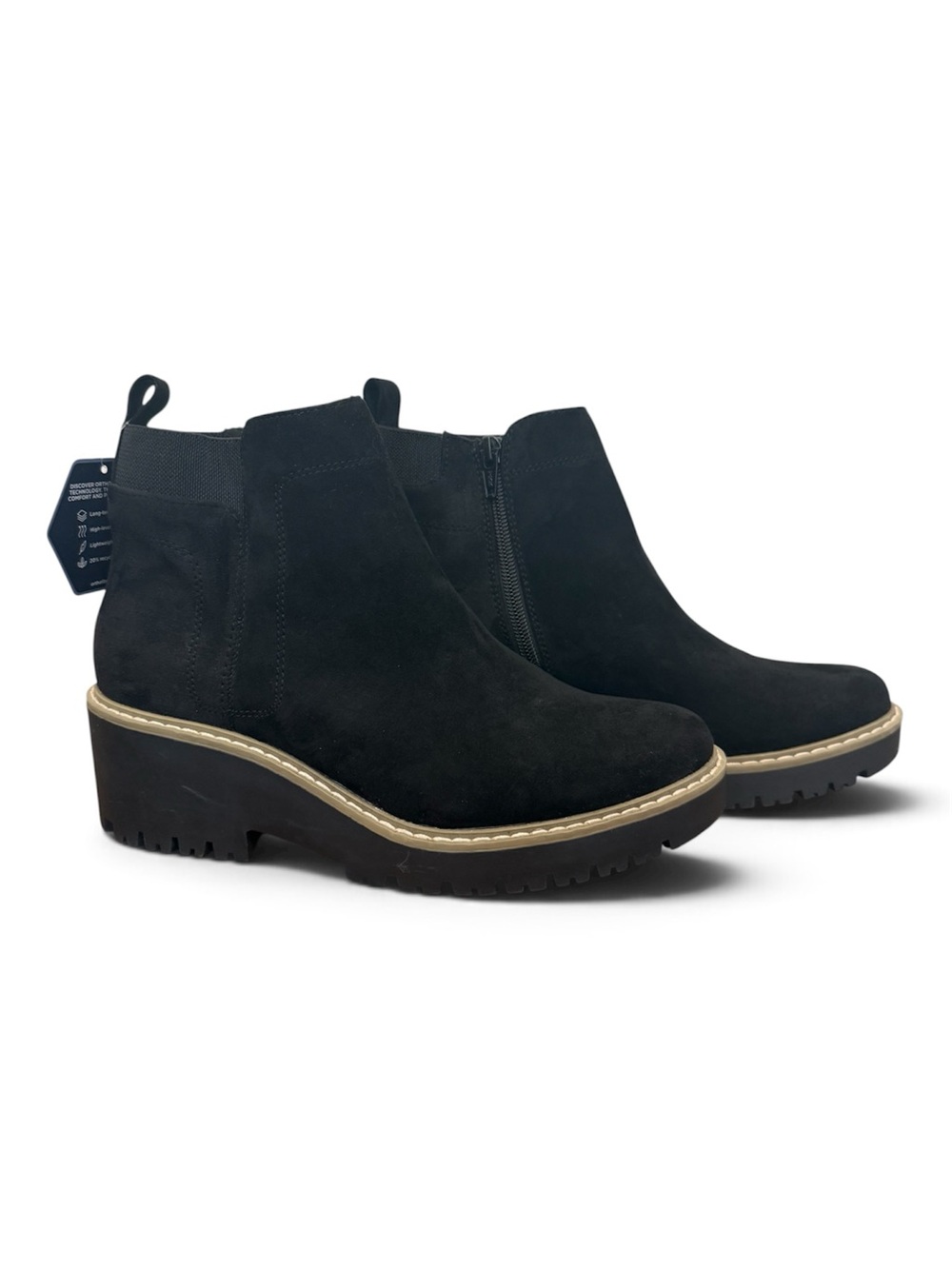 Sonoma 7 1/2 Faux Black Suede Hadley Wedge Ankle Boot